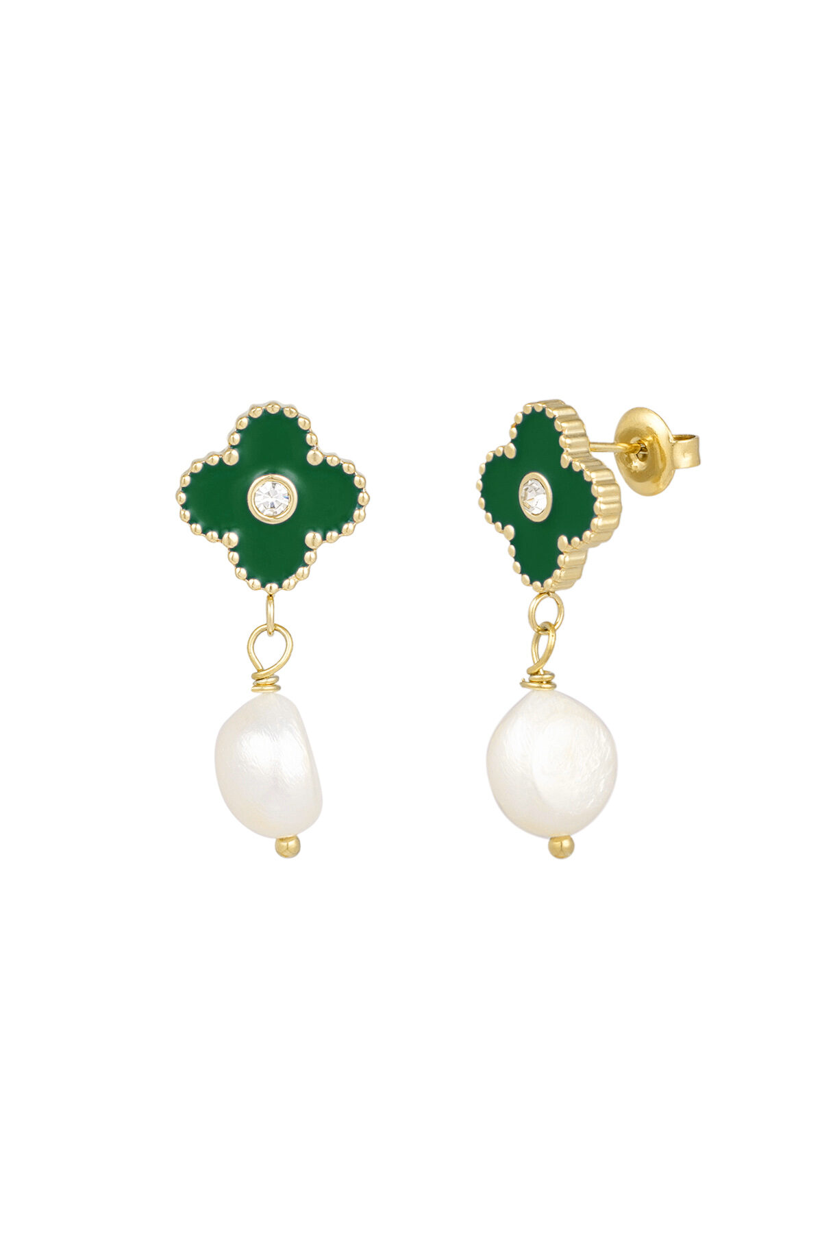 Boucles d'Couleur oreilles chic spice - Couleur or vert 