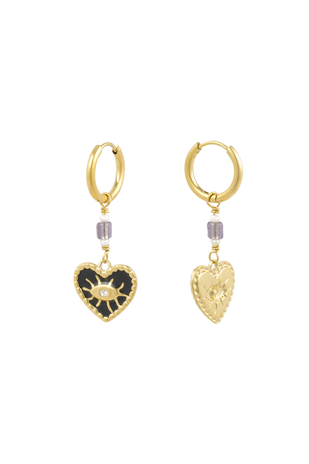 Orecchini Lovely Eye - Colore oro nero