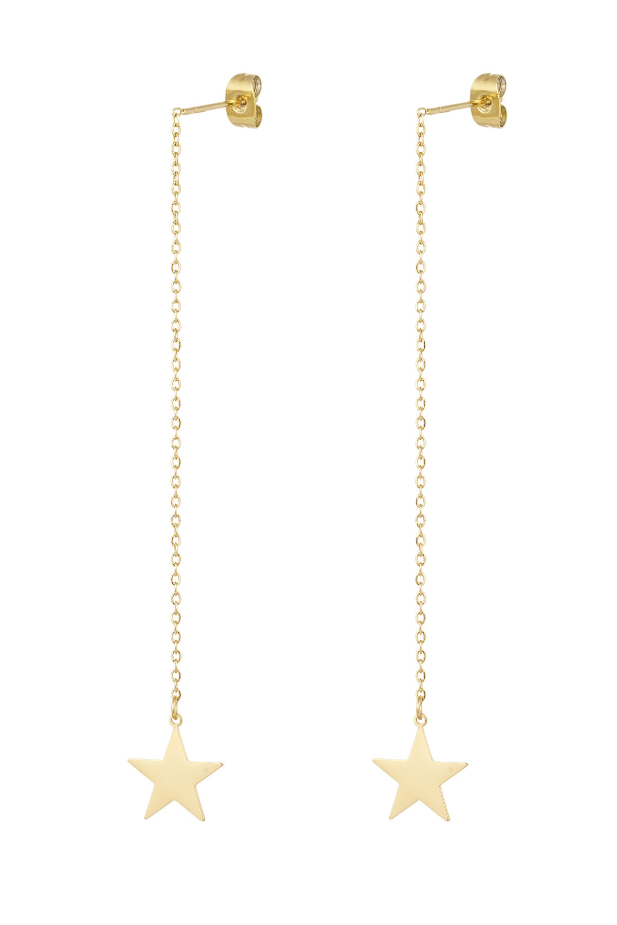 Lange Sternohrringe – Goldfarbe - Goldfarbefarbe h5 