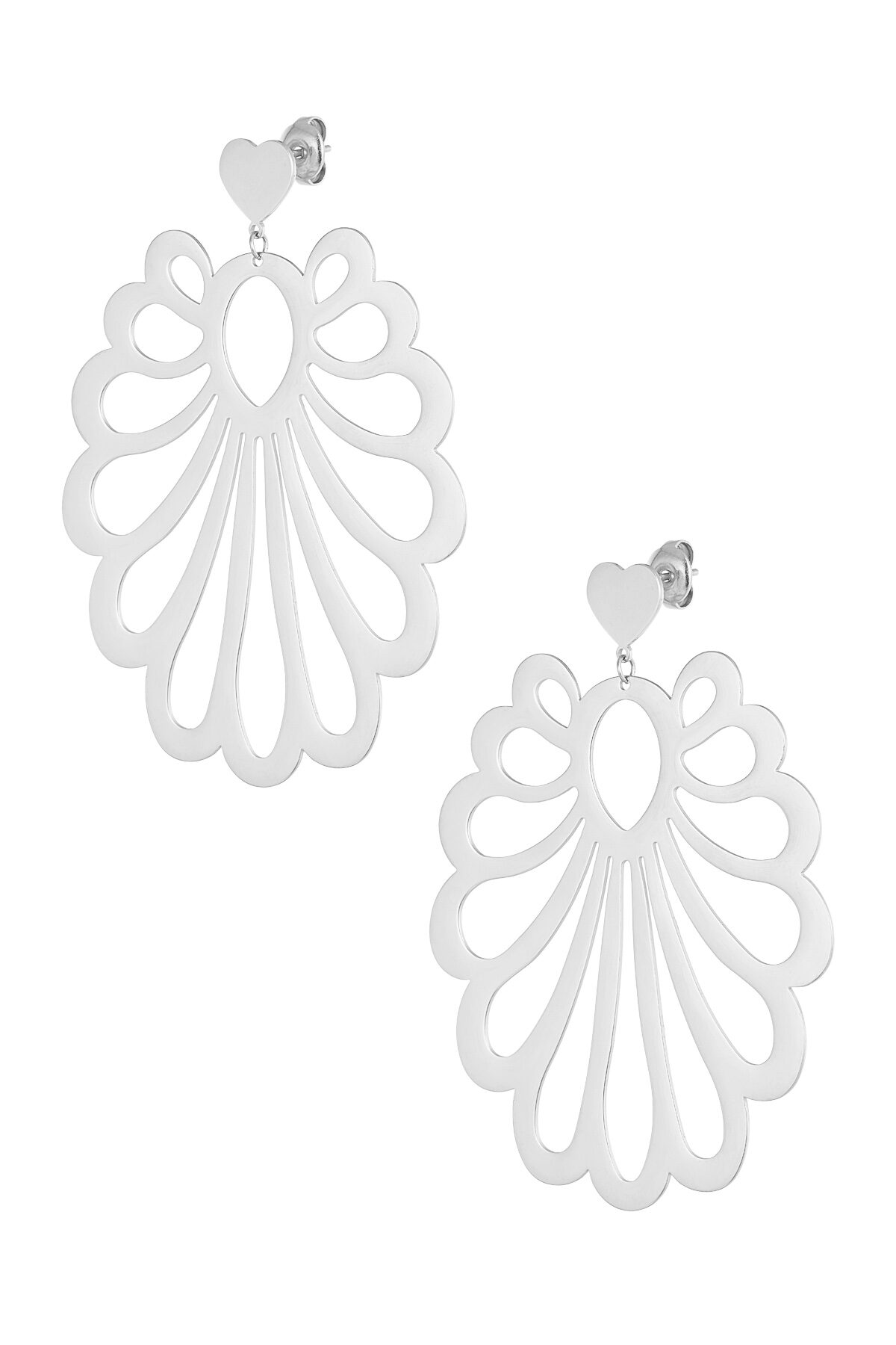 Earrings festive pattern - Silver Color color 2
