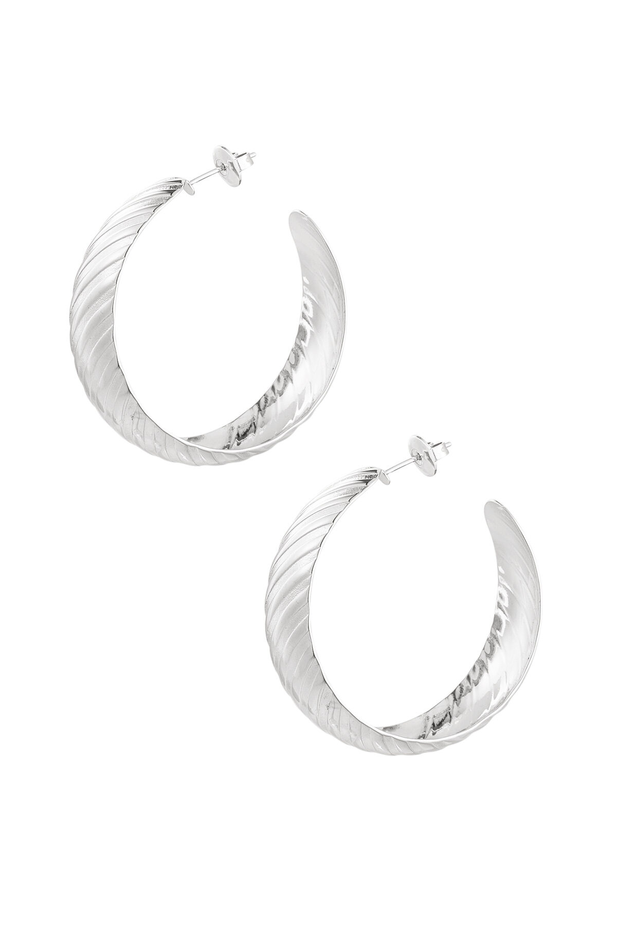 Ohrringe mit Streifendetail – Silber 