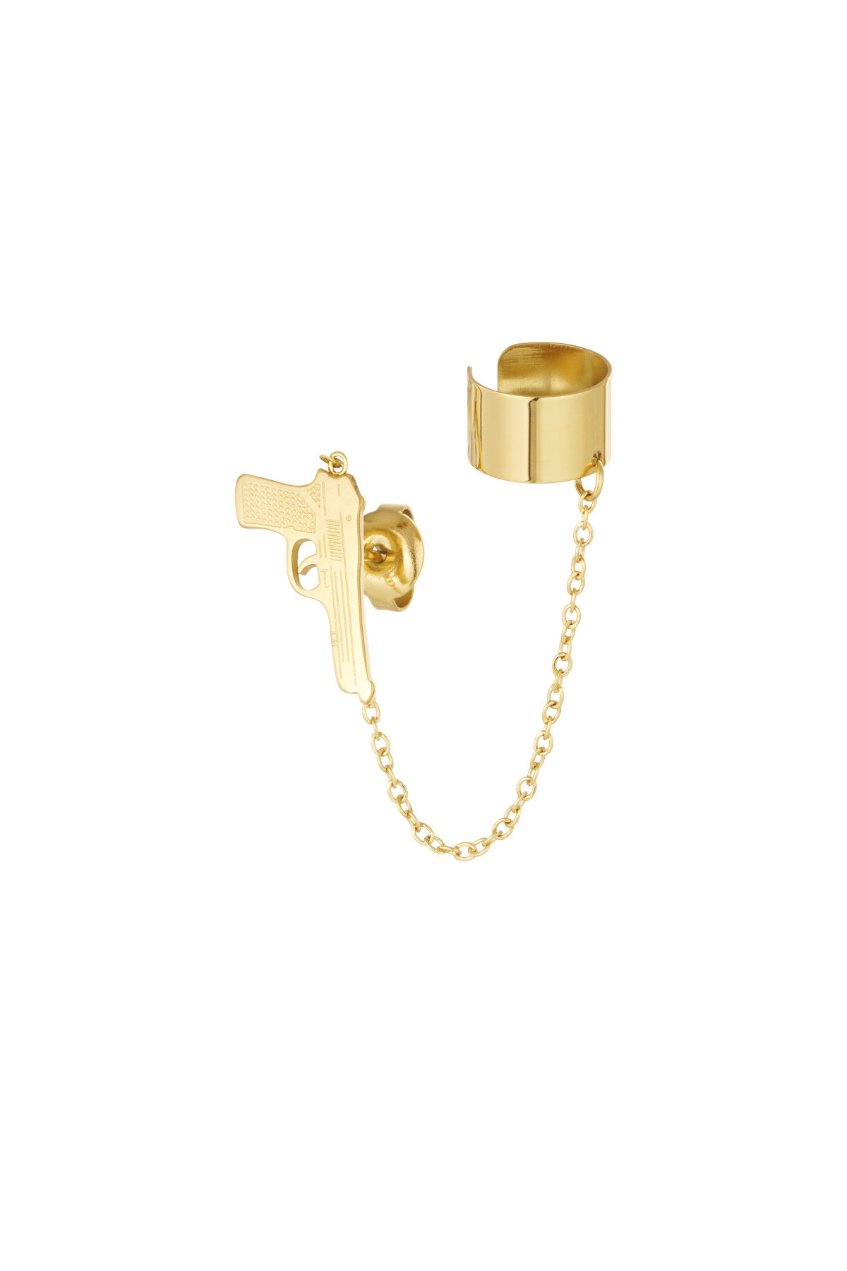 Boucles d'oreilles pistolet avec ear cuff - doré 2