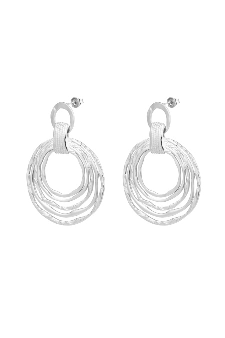 Earrings circles - Silver Color color