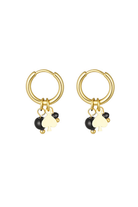 earrings natural stone with poker detail