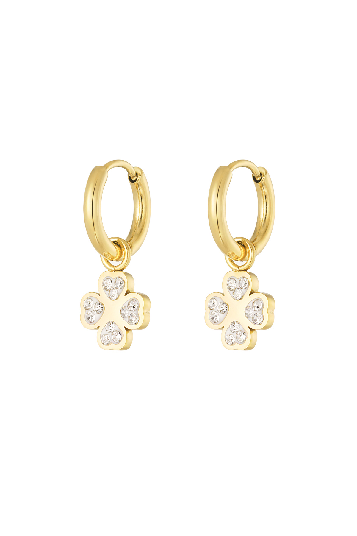 earrings hearts clover