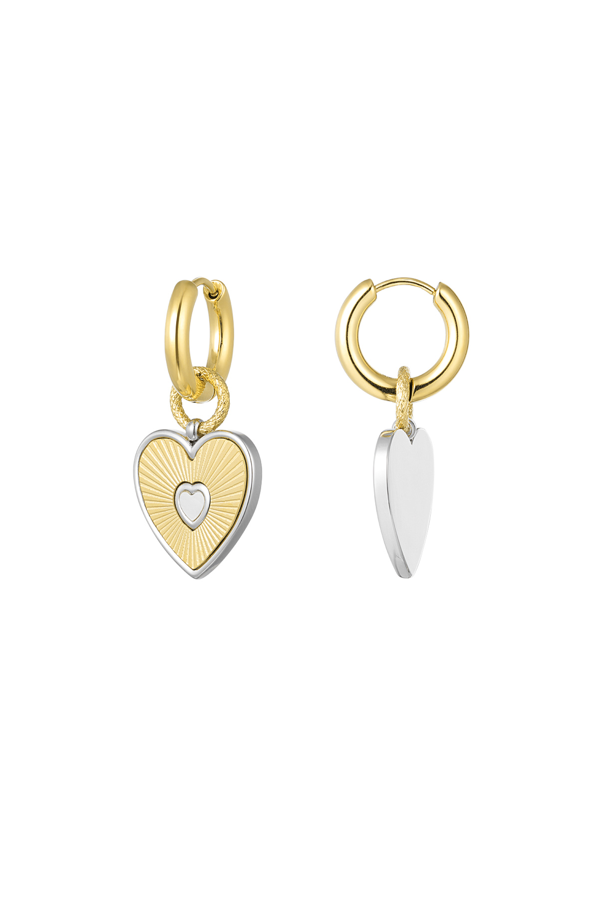 Earrings hearts - Gold color/silver