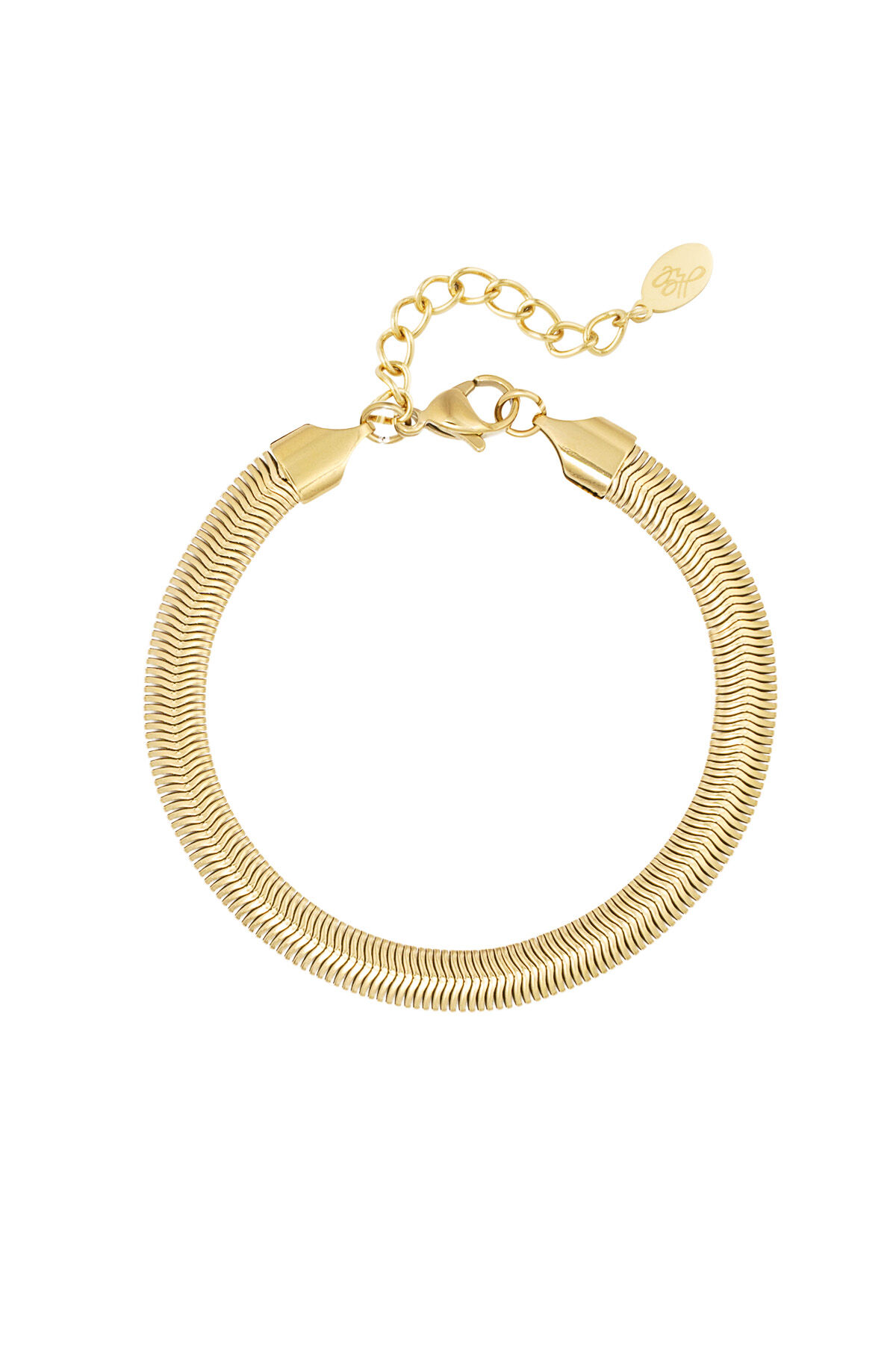bracelet flat coarse - Gold color-6.0mm h5