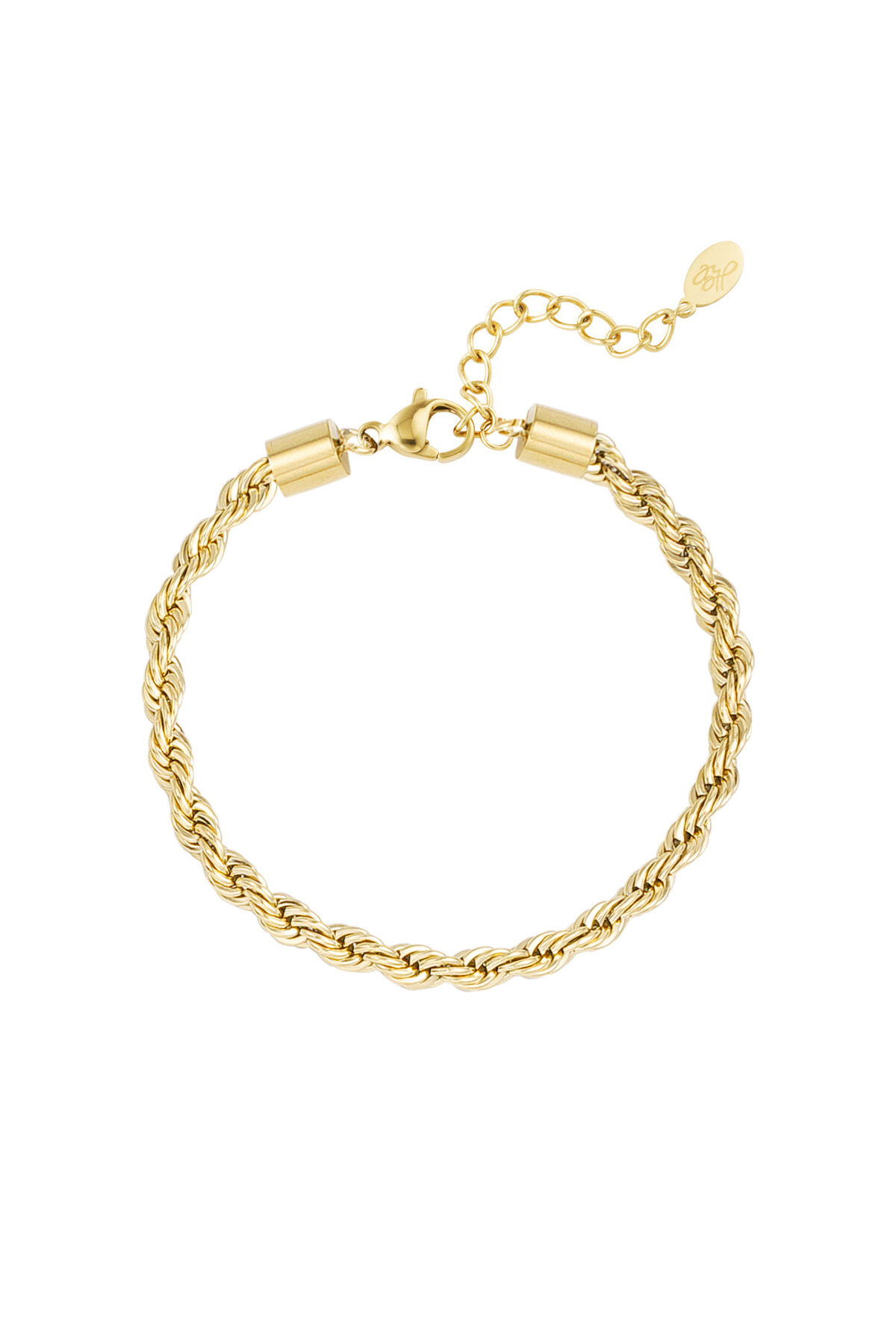 Unisex Bracelet Twisted Coarse - Gold Color-4.0Mm