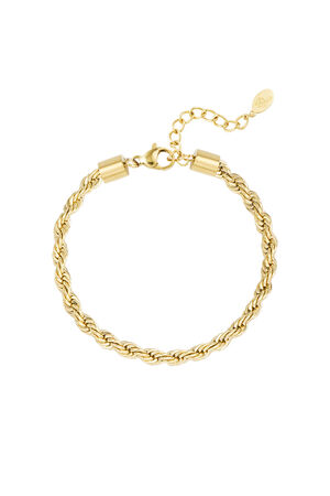 Bracciale unisex ritorto grosso - Colore oro-4.0MM h5