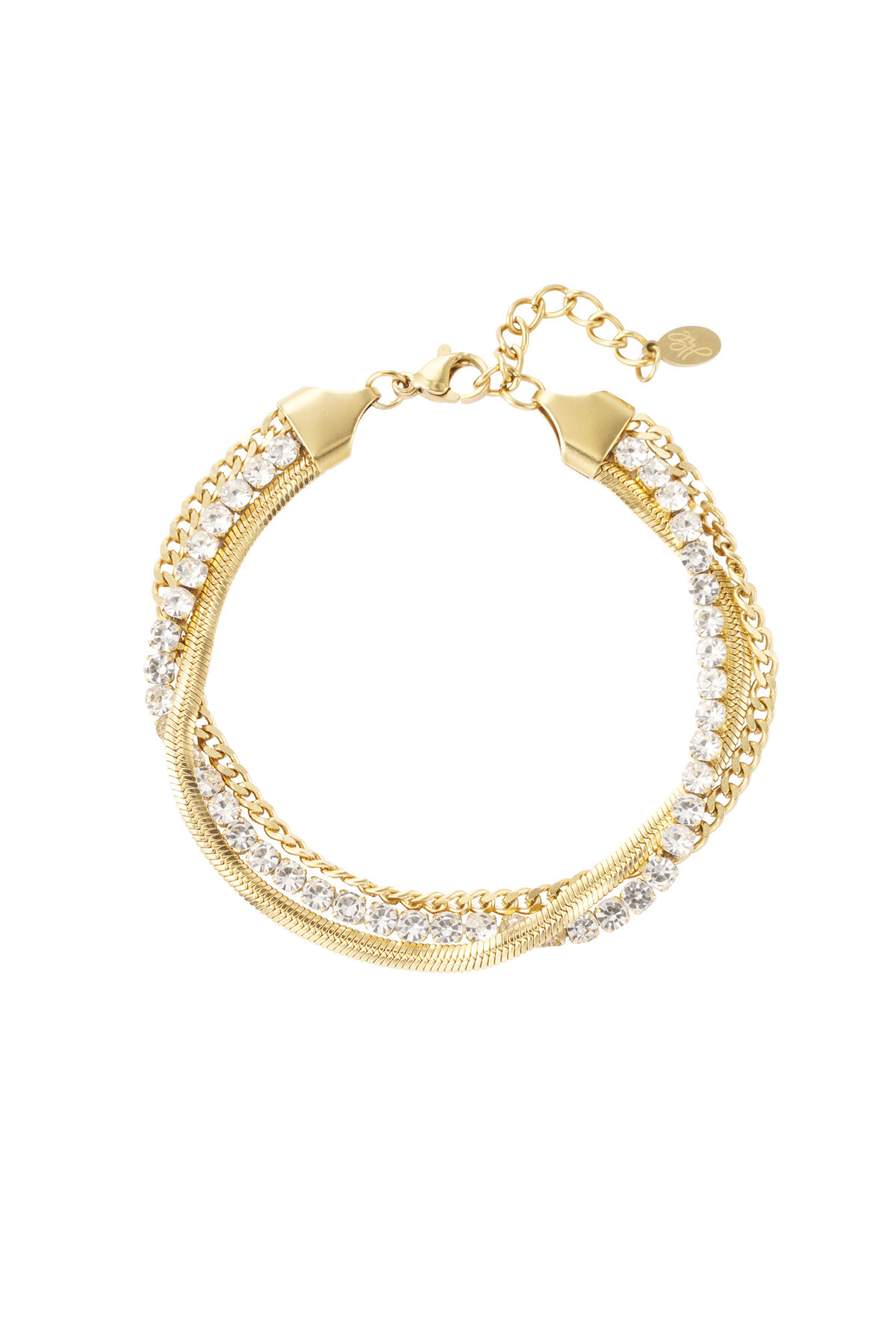 armband dubbele laag steentjes 2