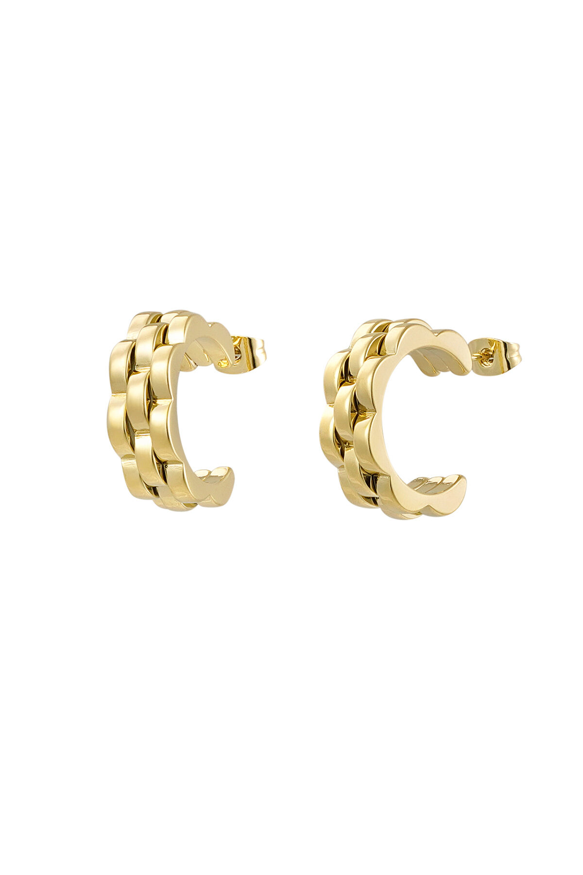 earrings round link in link