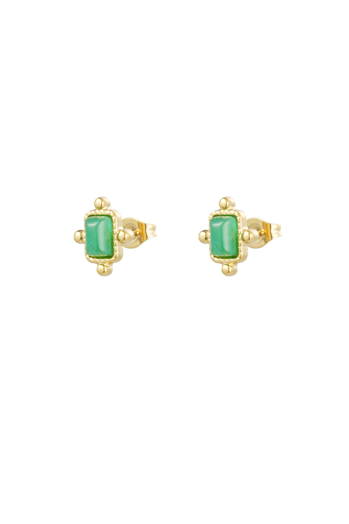 Studs vintage - Gold color/light green h5