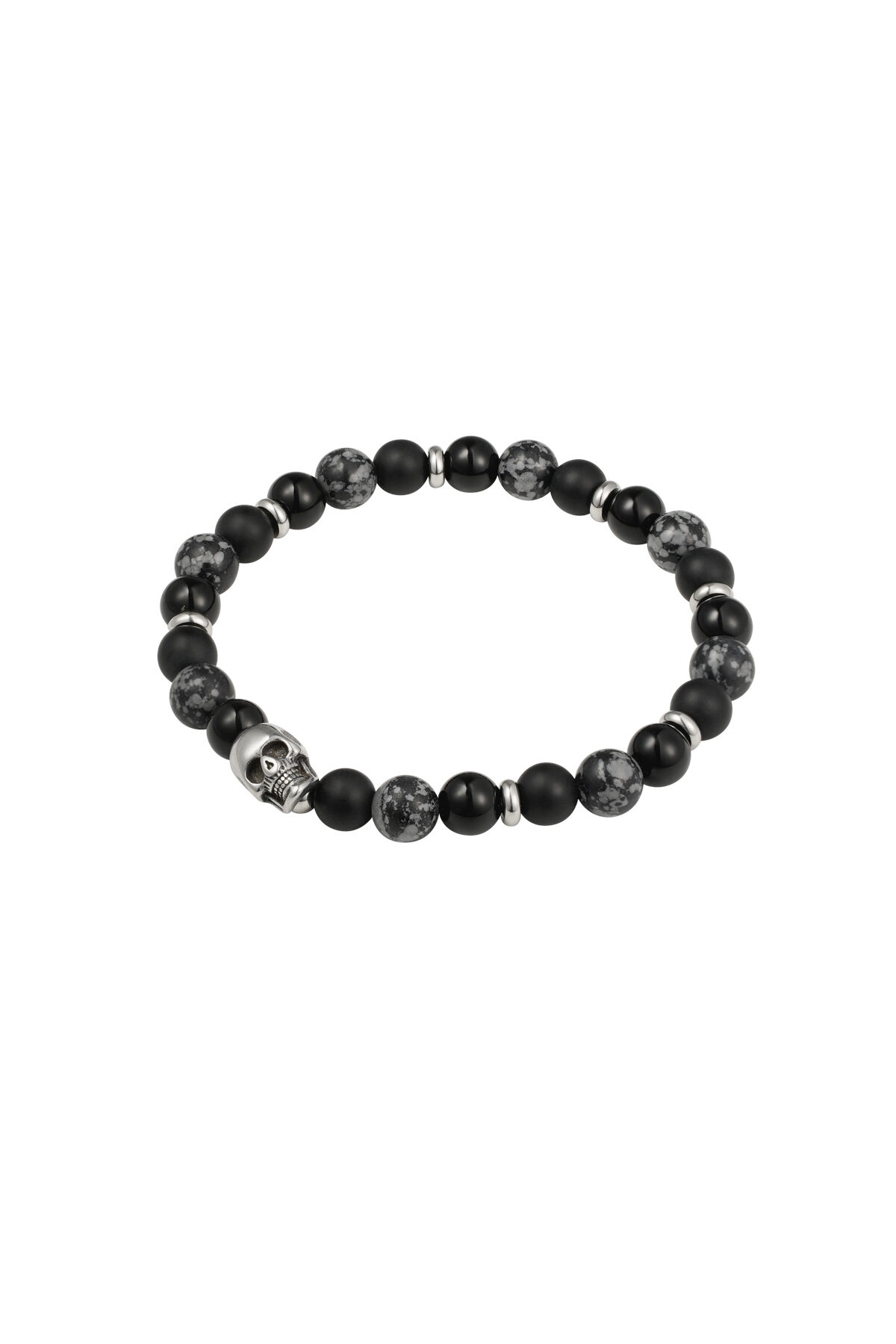Heren armband kralen doodshoofd details h5 