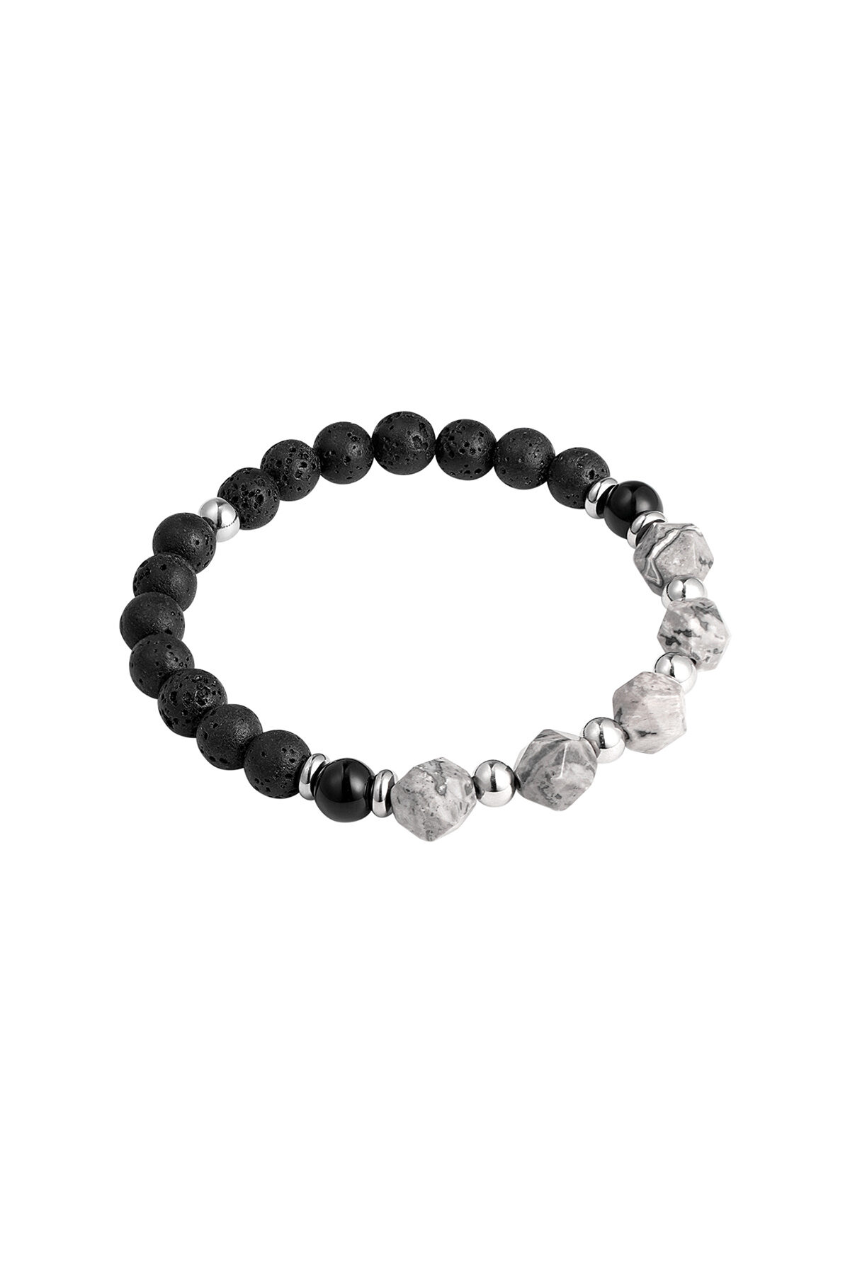 Bracelet homme perles noir/couleur h5 