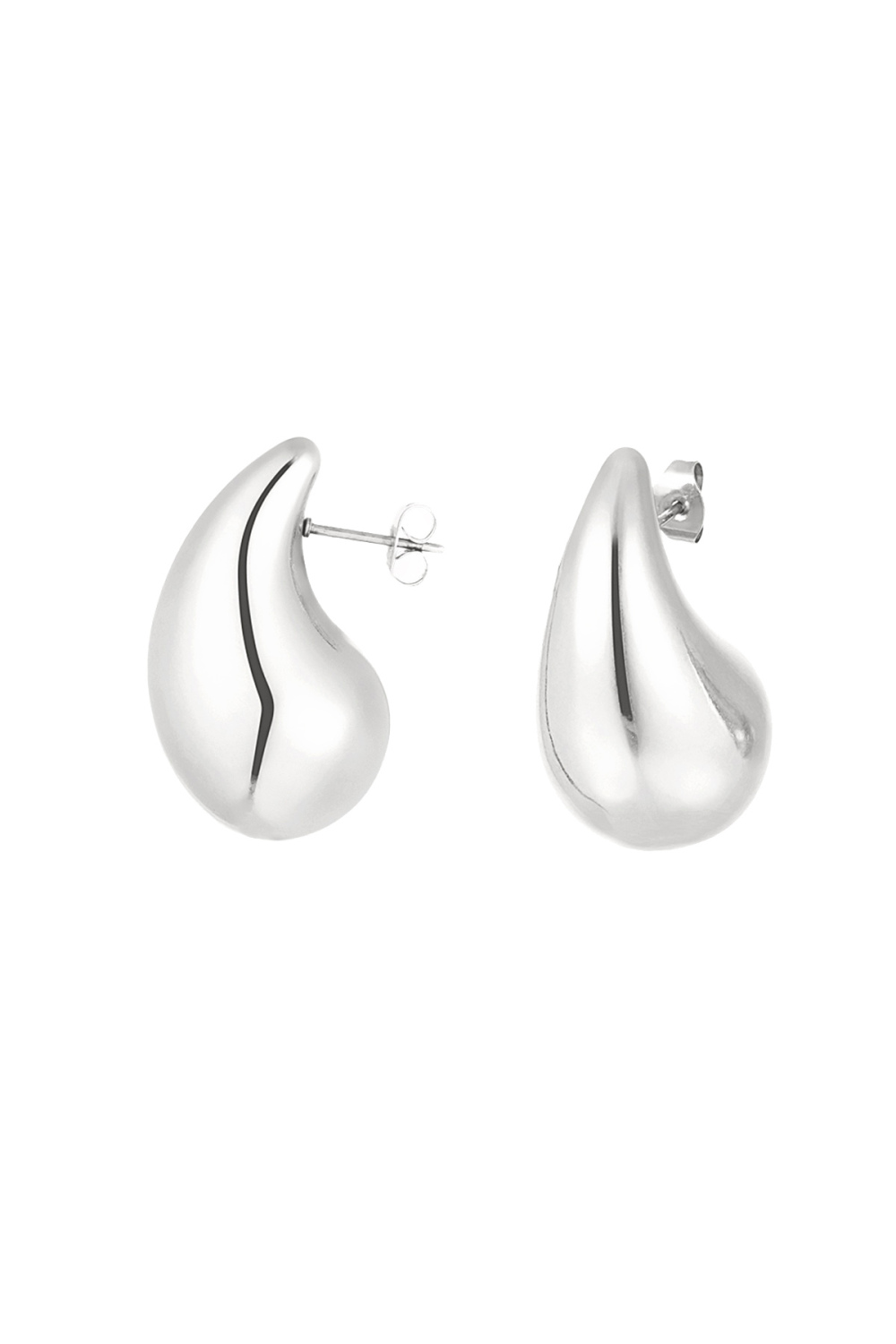 Ohrringe Für Damen, Dick, Gewölbt, Tropfenform, Aus Edelstahl, Größe M 