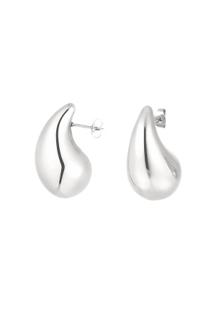 Ohrringe Für Damen, Dick, Gewölbt, Tropfenform, Aus Edelstahl, Größe M h5 