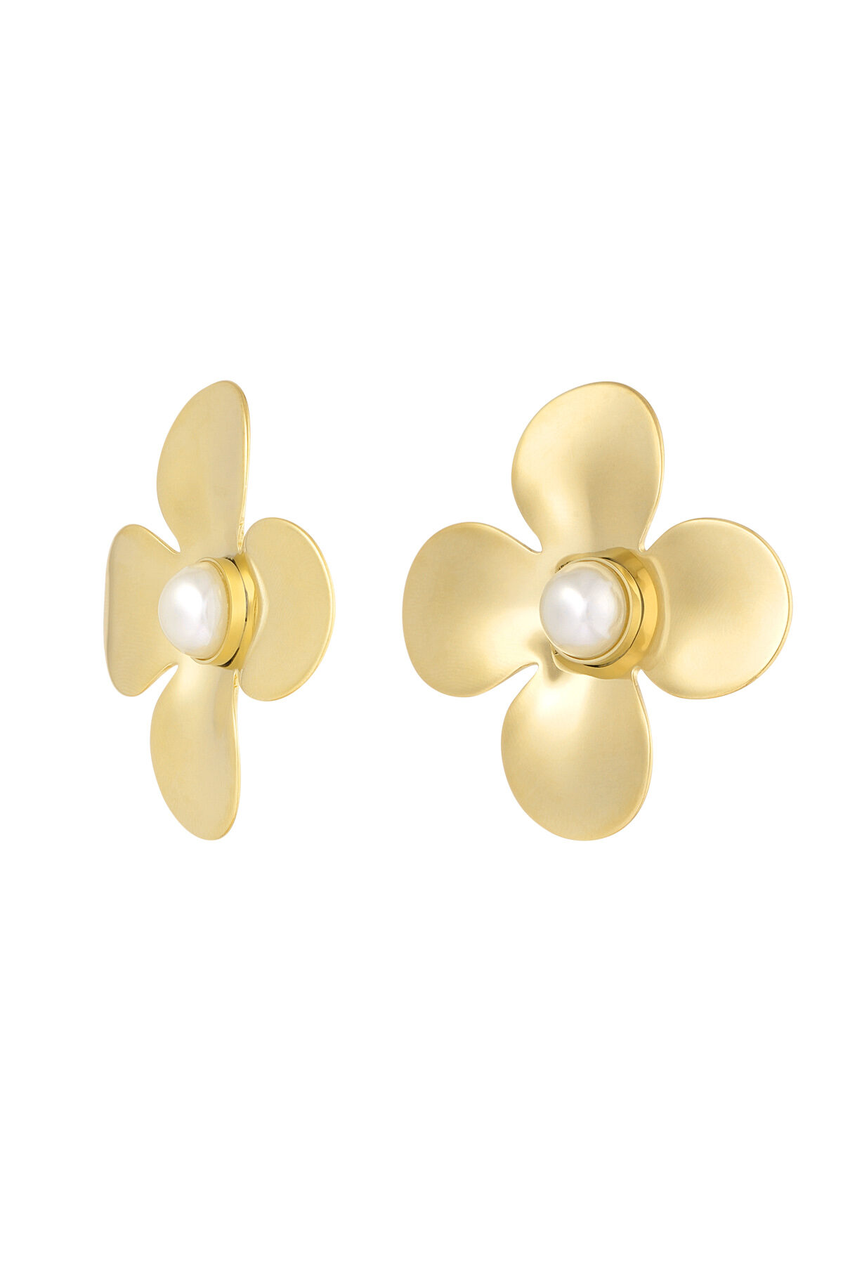 boucles d'oreilles déclaration perle florale 2
