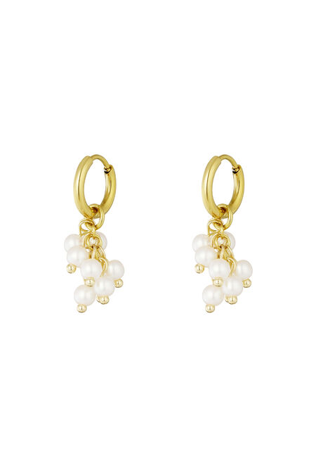 Ohrring mit Perlenspule – Goldfarbe - Goldfarbefarbe 2