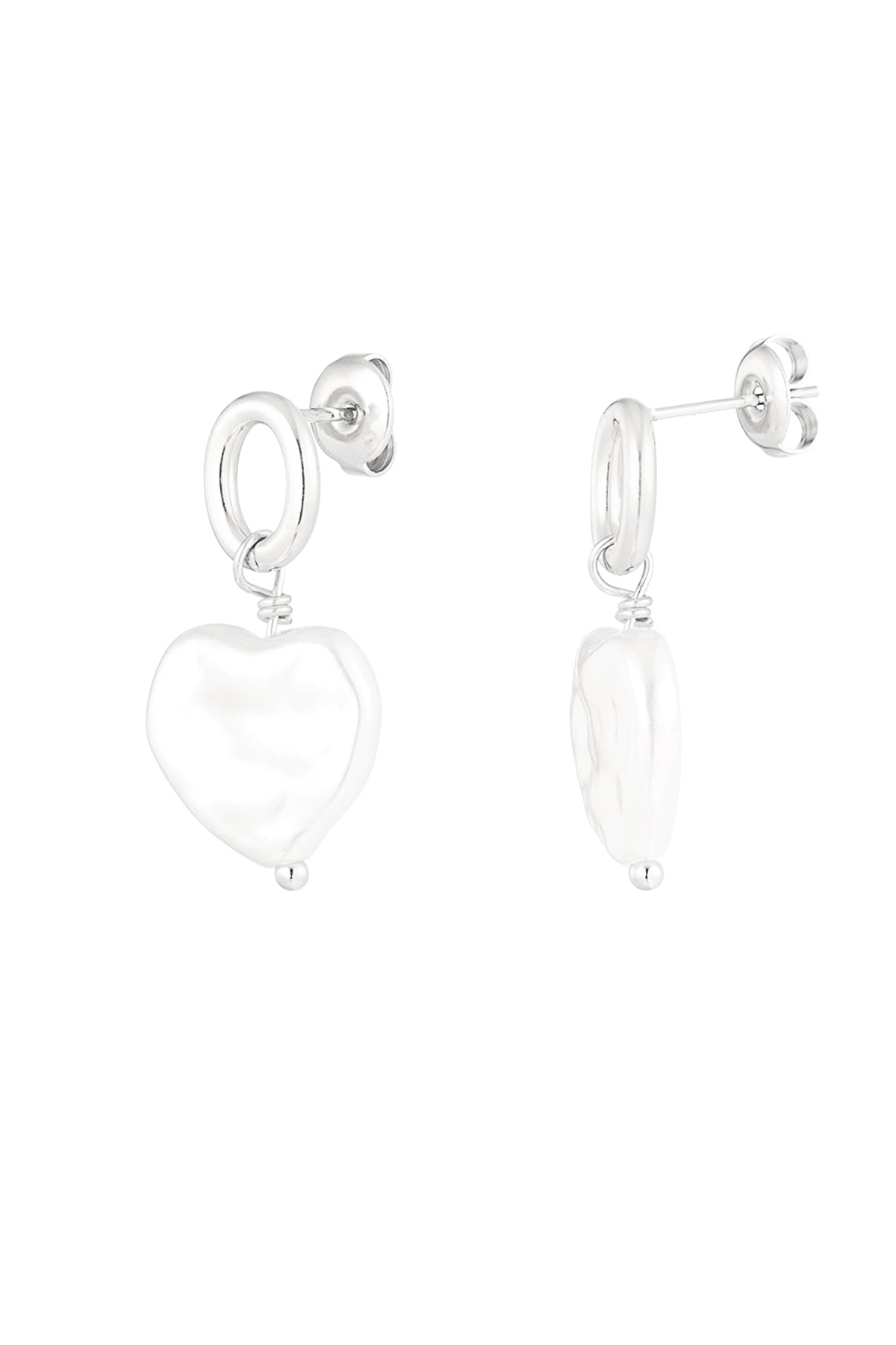 boucle d'oreille avec perle en forme de coeur h5 