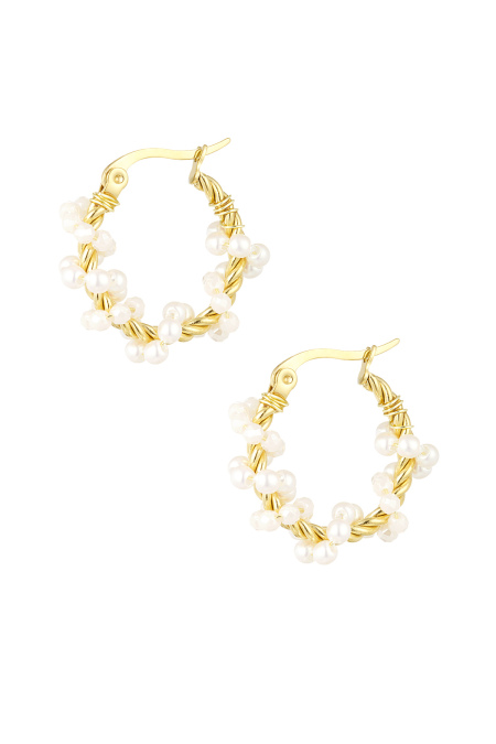 rope earring twisted with pearls
