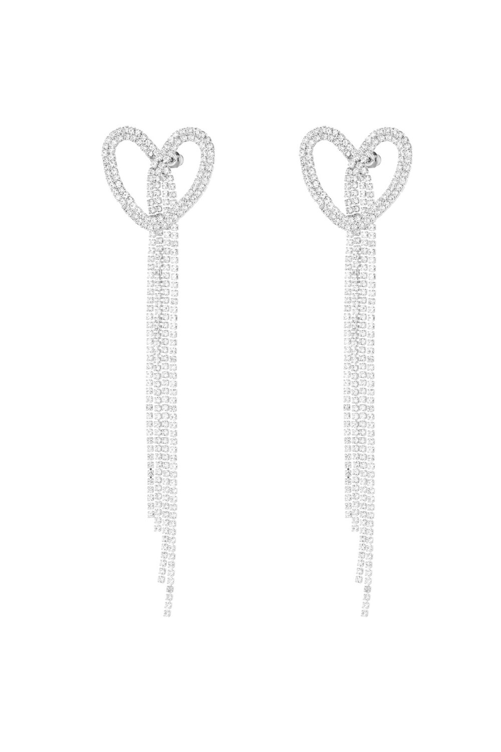 Earrings sparkly heart Gold Color - zircon copper