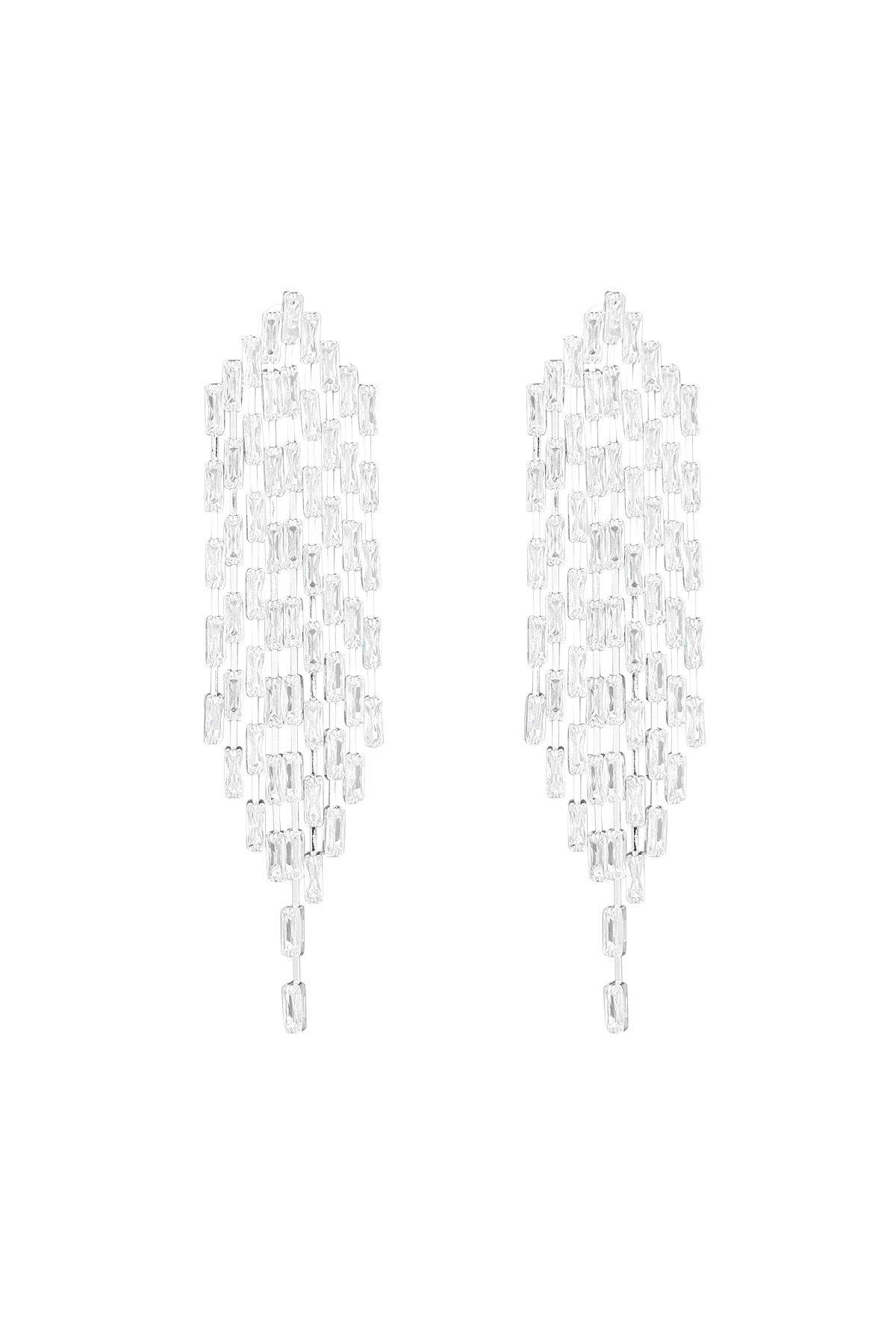 Pendientes brillantes mosto plata - circonita cobre h5 