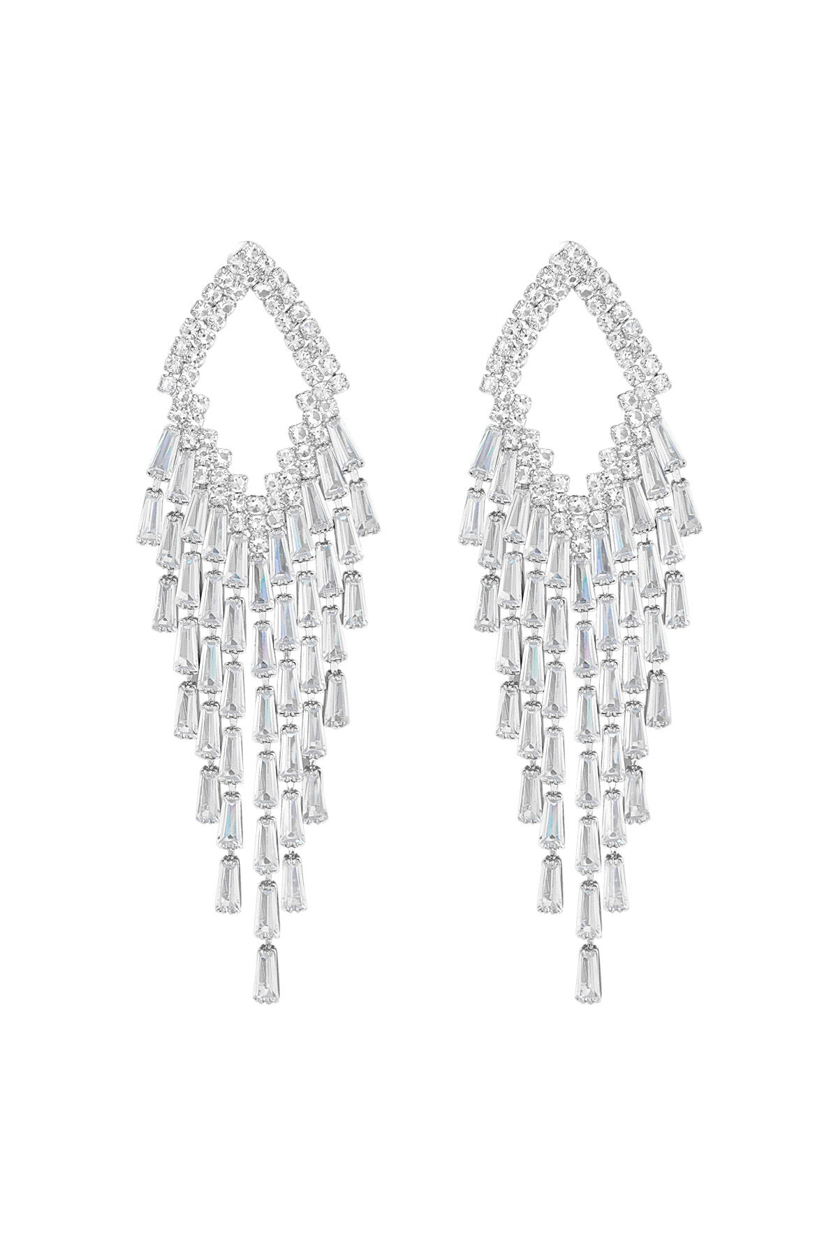 Oorbel sparkly ruit zilver - zirkoon koper h5