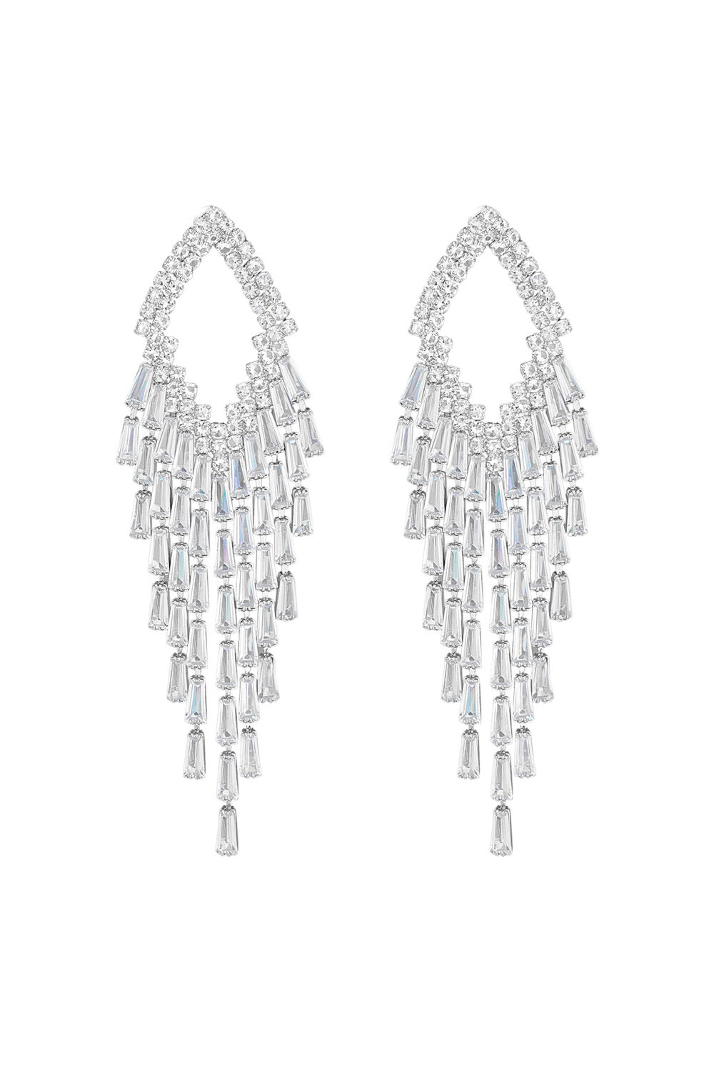 Oorbel sparkly ruit zilver - zirkoon koper