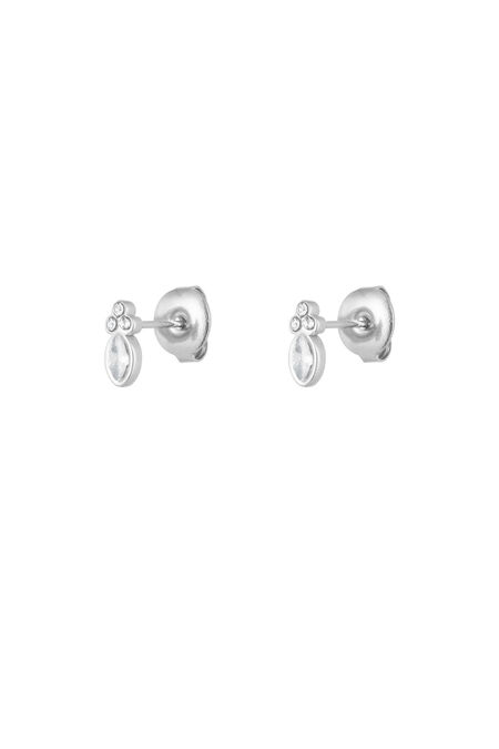Stud earrings vintage look with stones - Silver Color color
