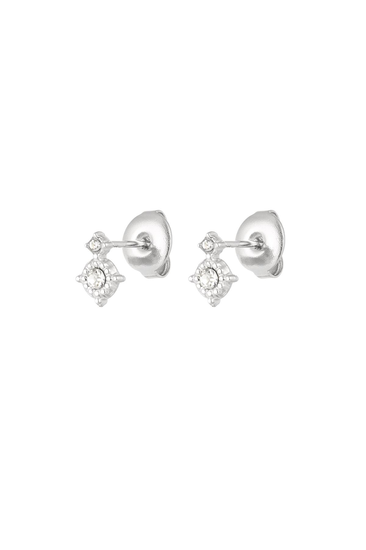 orecchino chic con doppi strass h5 