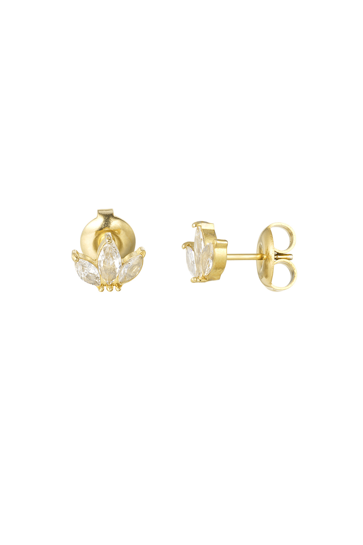 puces d'oreilles avec trois diamants 