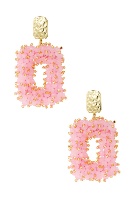Glitter Nights Statement Earrings - White Gold Color 