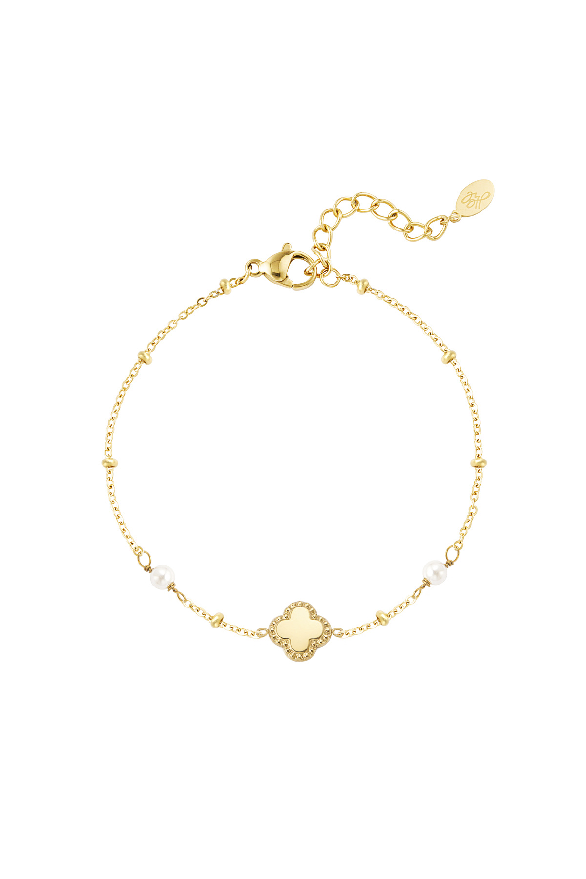 Armband Kleeblatt mit Perlen 