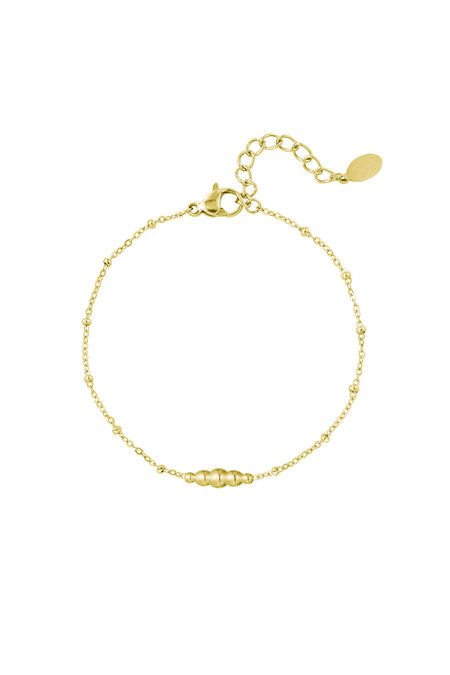 Schlichtes Armband mit gedrehtem Anhänger – Goldfarbe - Goldfarbefarbe 2