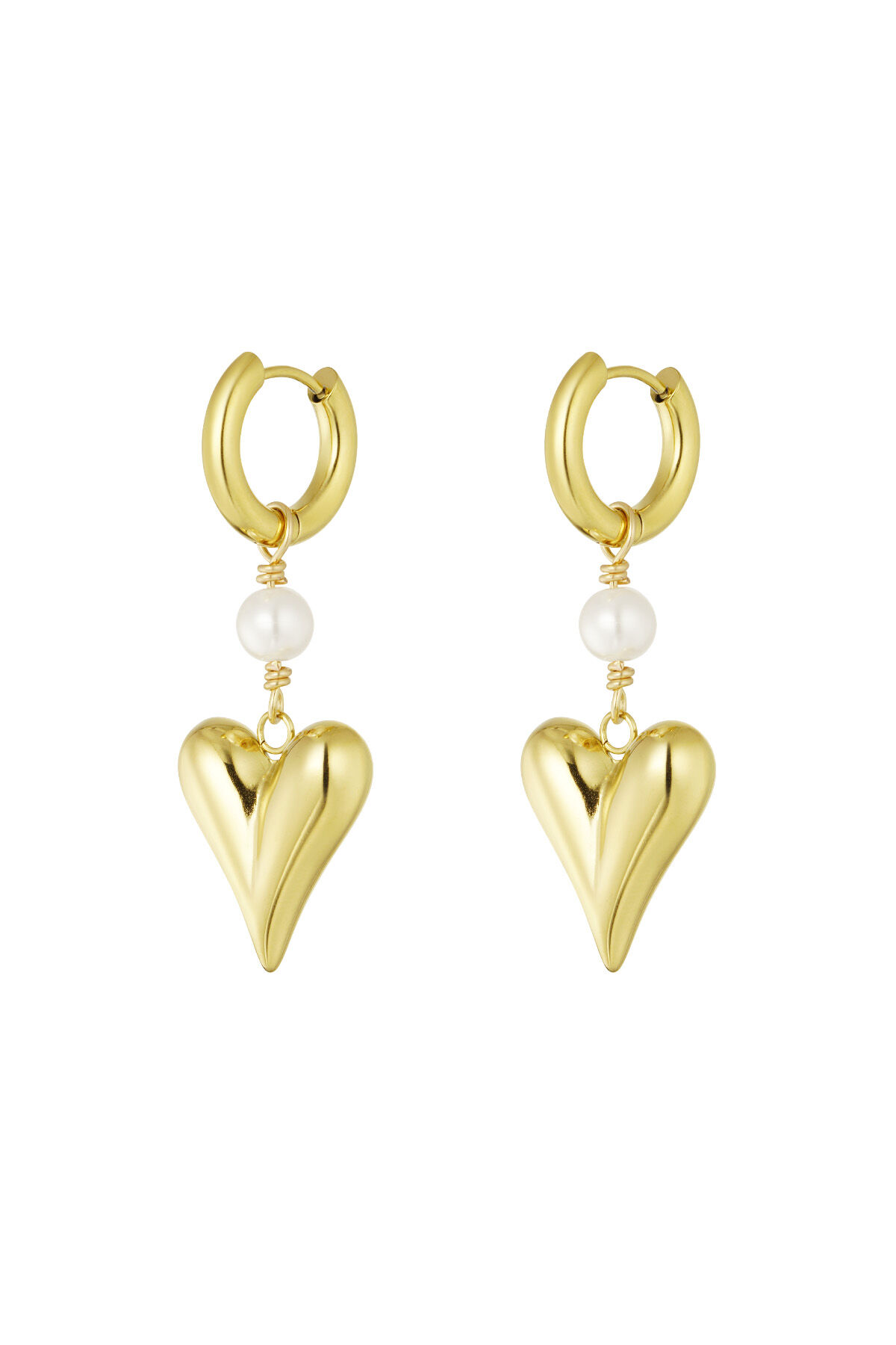 earring with pearl and heart pendant h5