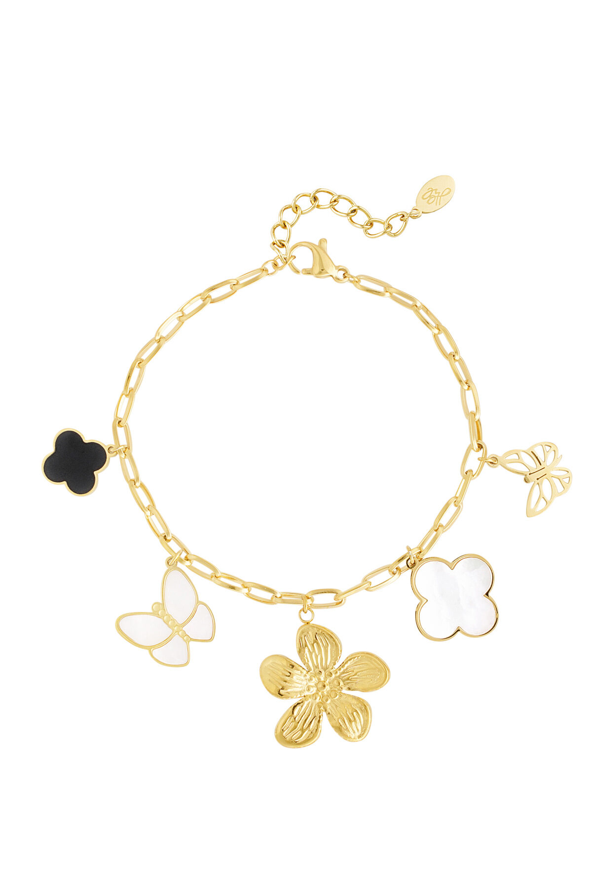 pulsera con dijes niño flor