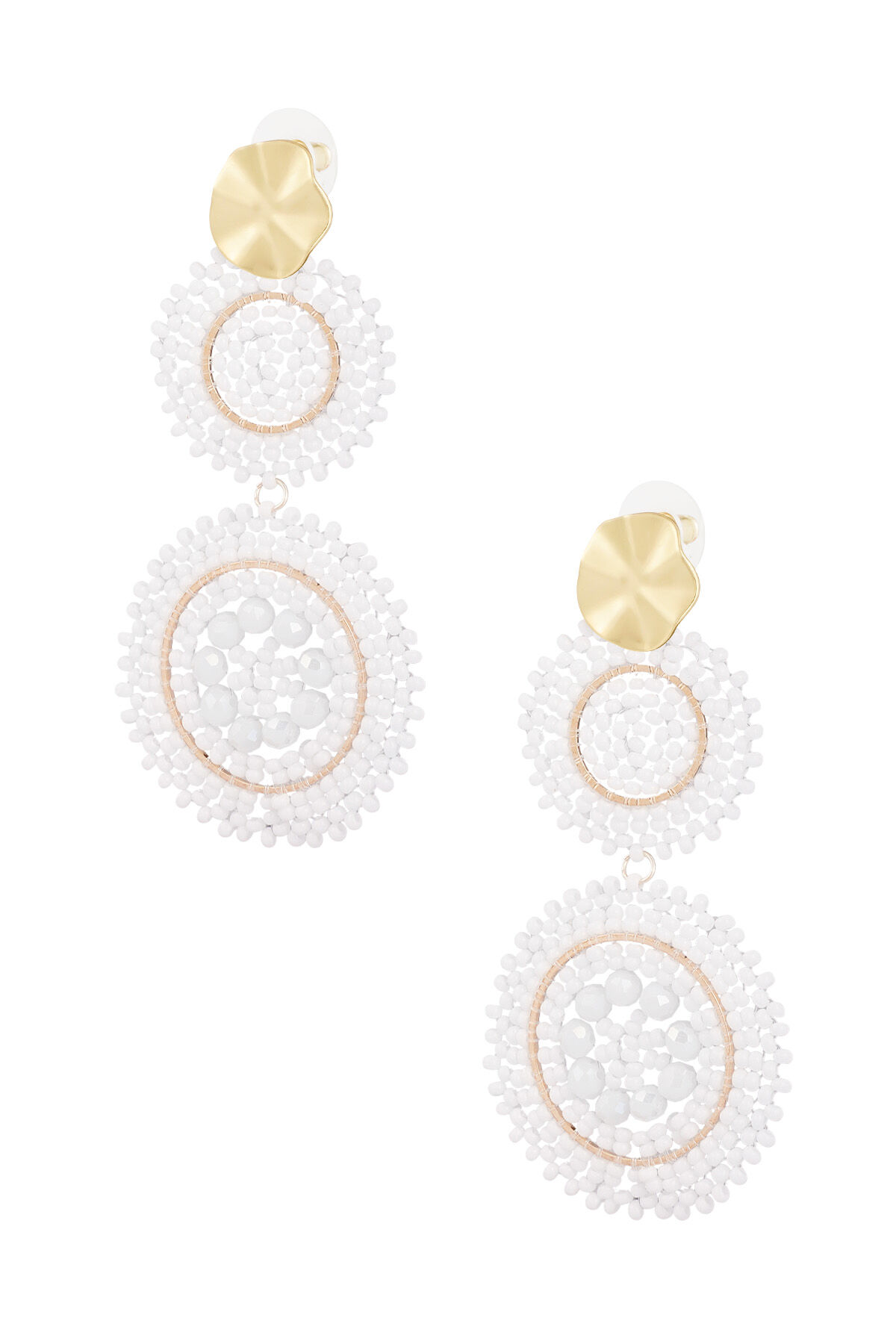 Orecchini in vetro girasole - Colore oro bianco 2