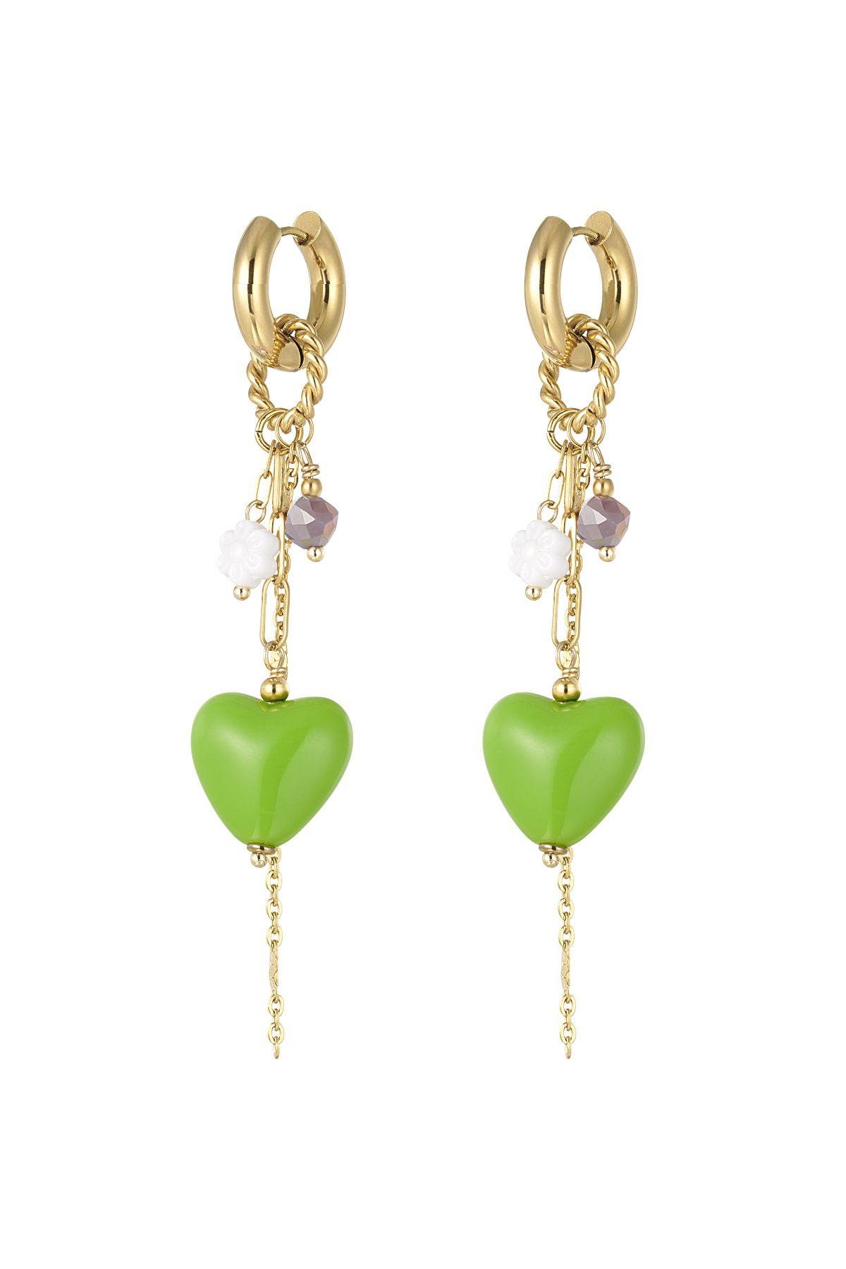 Pendientes Love Party - verde/púrpura h5 