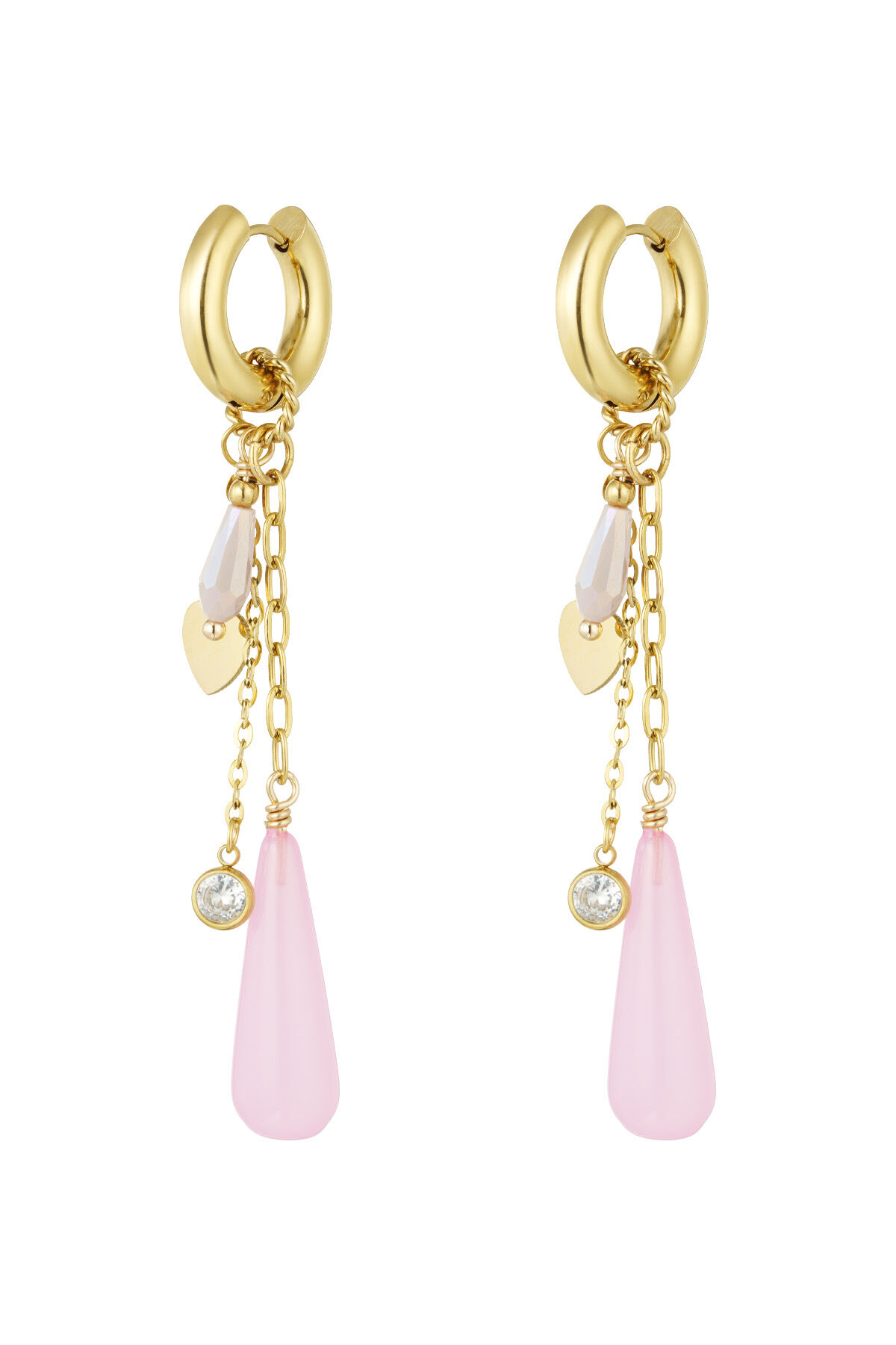Oorbellen life is good - roze paars h5 