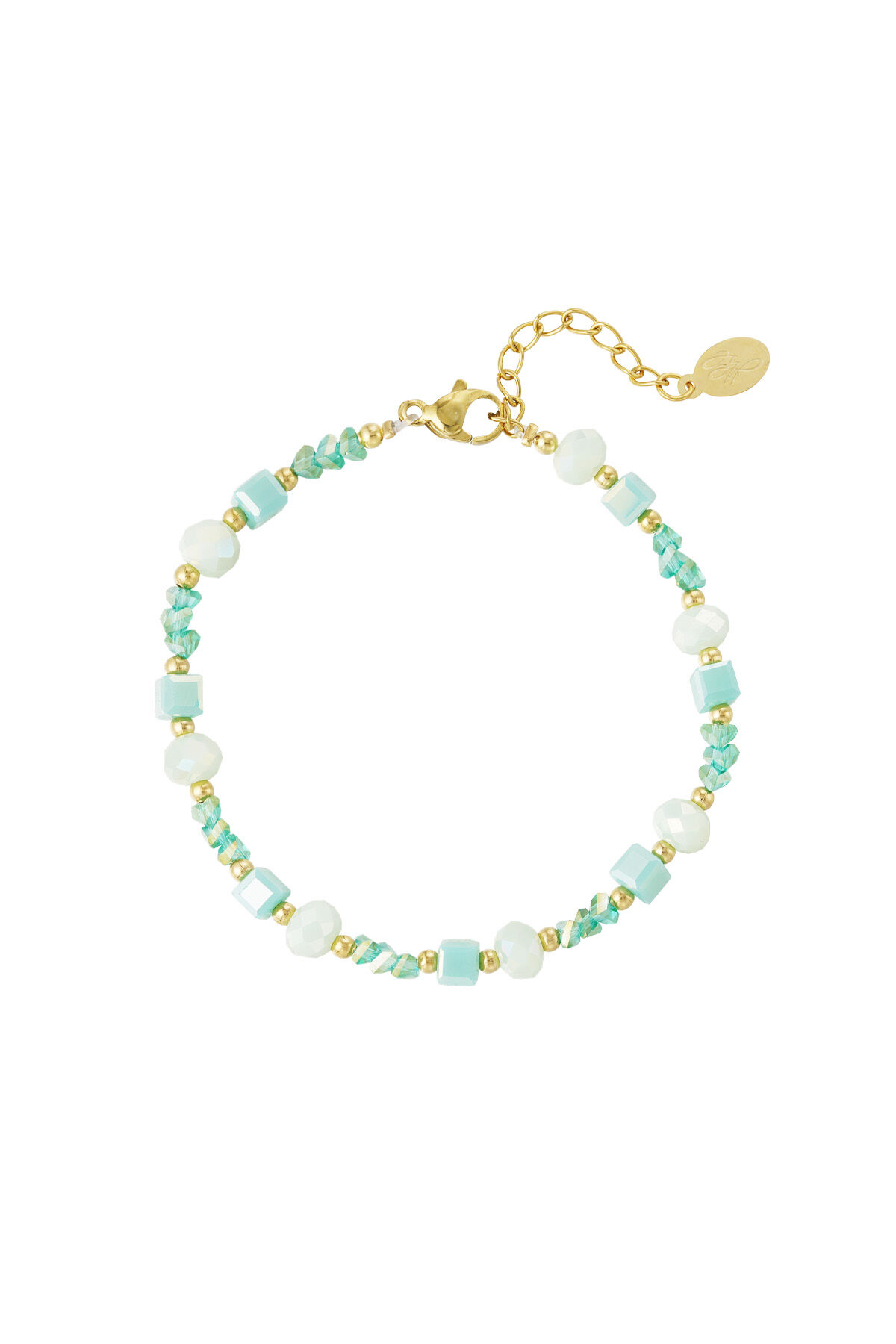 Armband twisted love - groen Goud kleur (Pak met plastic zak) h5 