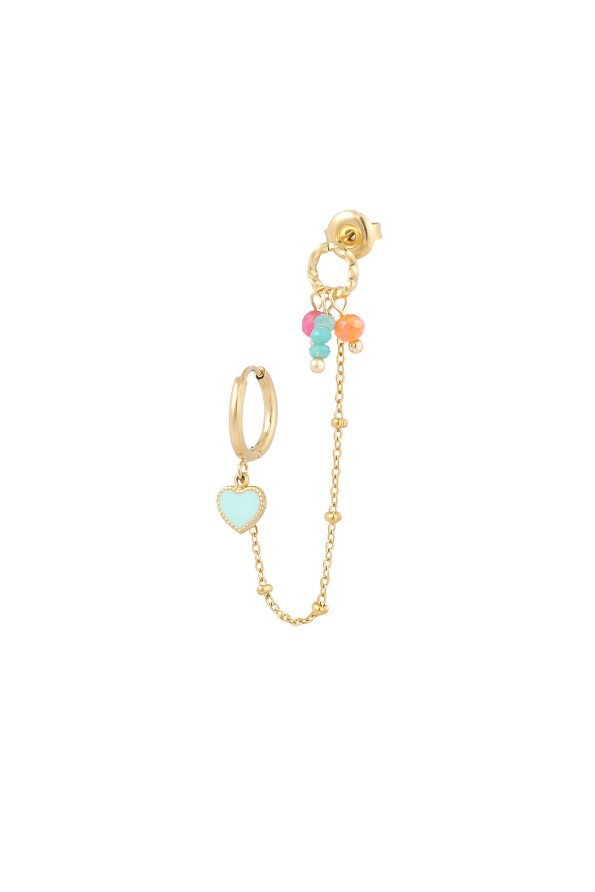 Doppio orecchino Summer Love - arancione rosa 