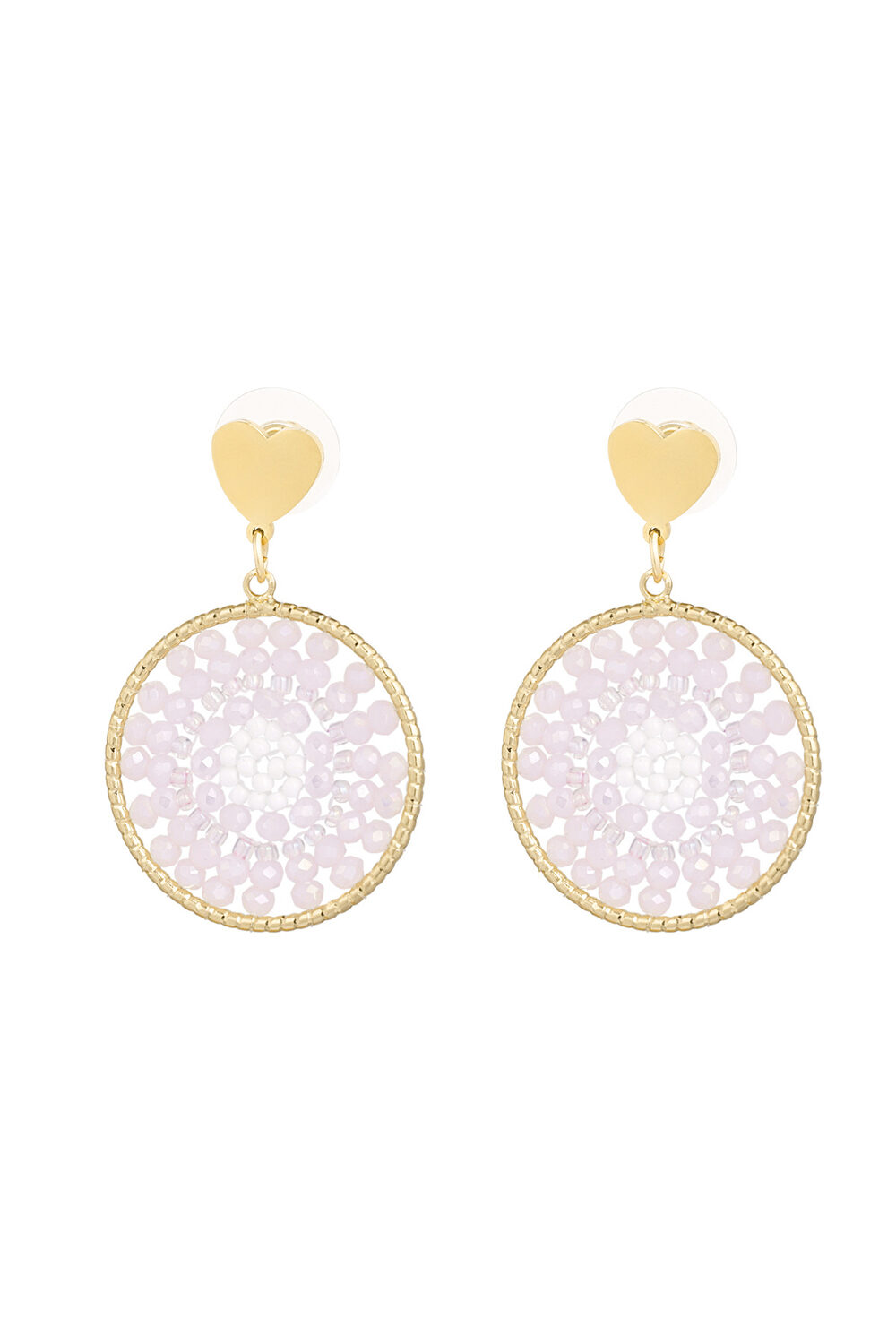 Boucles d'oreilles mandala avec coeur