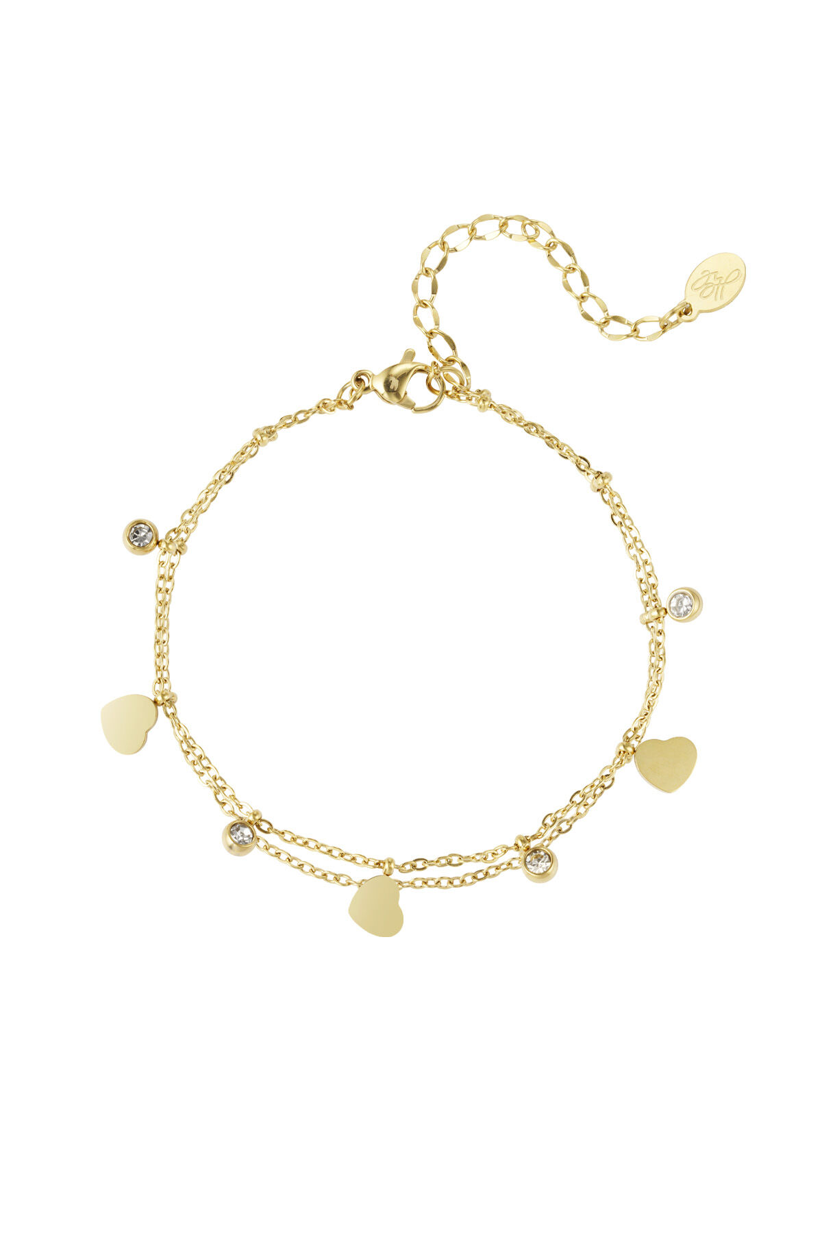 charm bracelet with hearts and diamonds 2