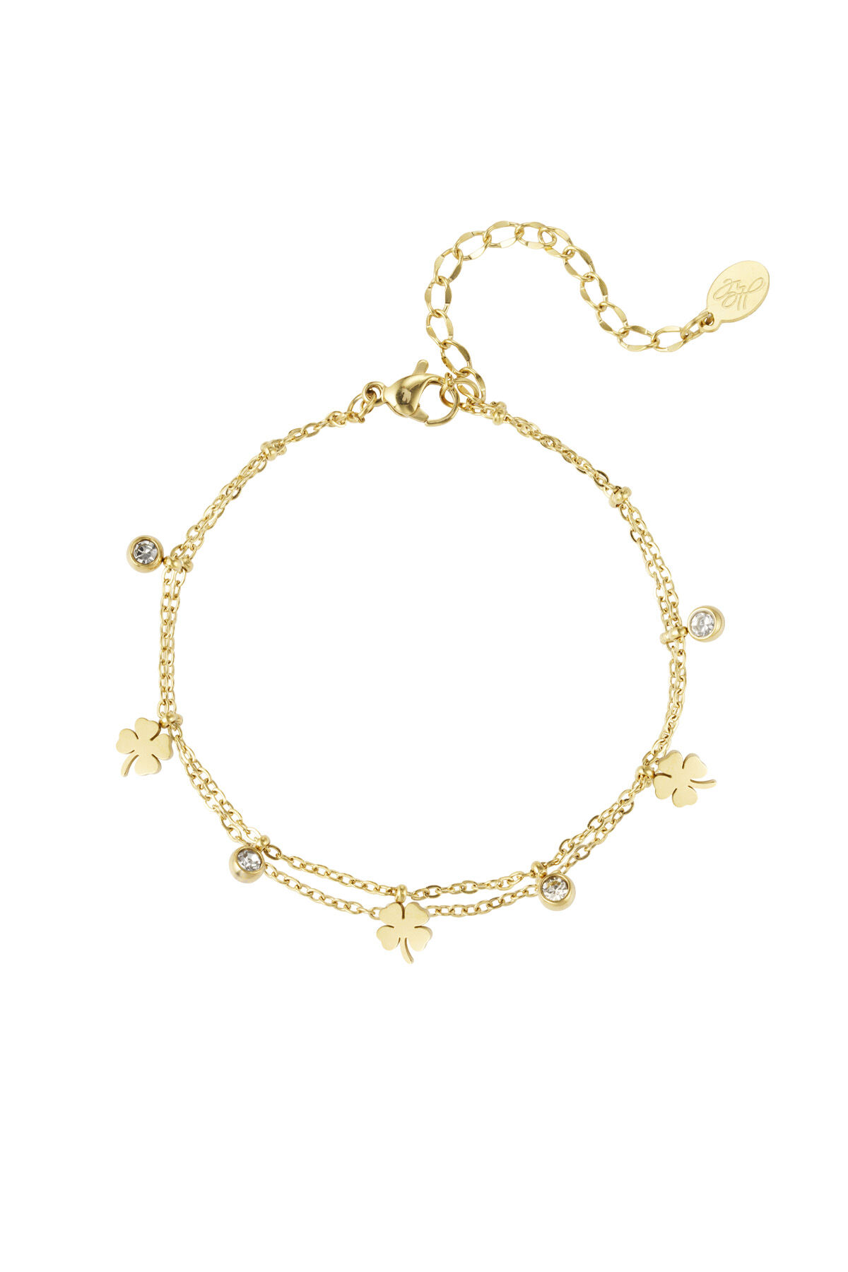 bedel armband met klaver en diamant 