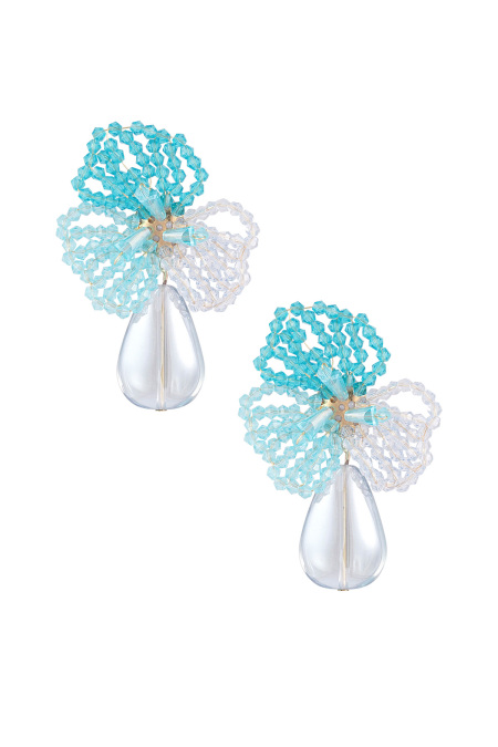 Flower earrings with pearl
