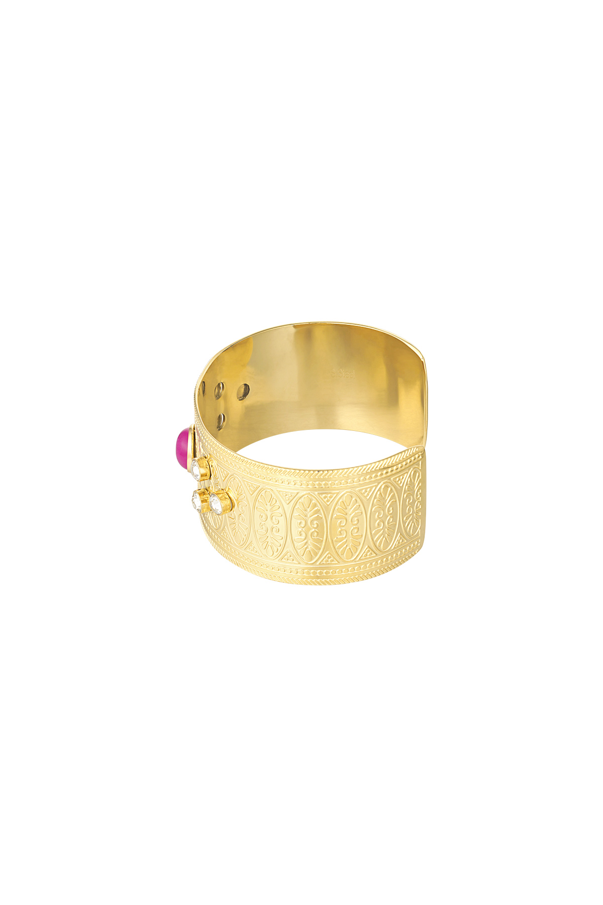 bracelet manchette avec diamants et pierre h5 Image2