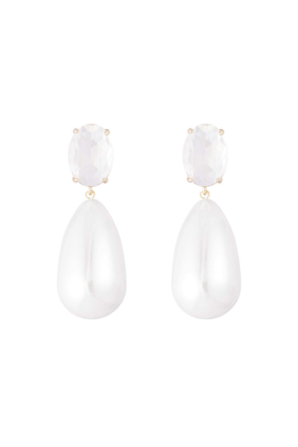 Boucle d'oreille diamant avec goutte de perle  2