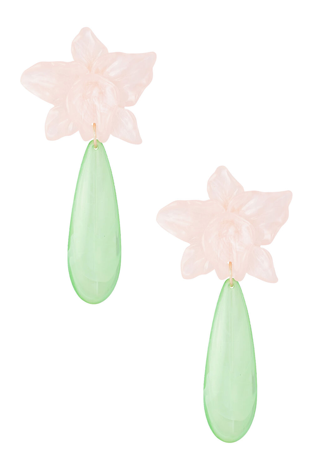 Pendiente Lily con gota verde