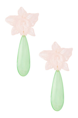Pendiente Lily con gota verde h5