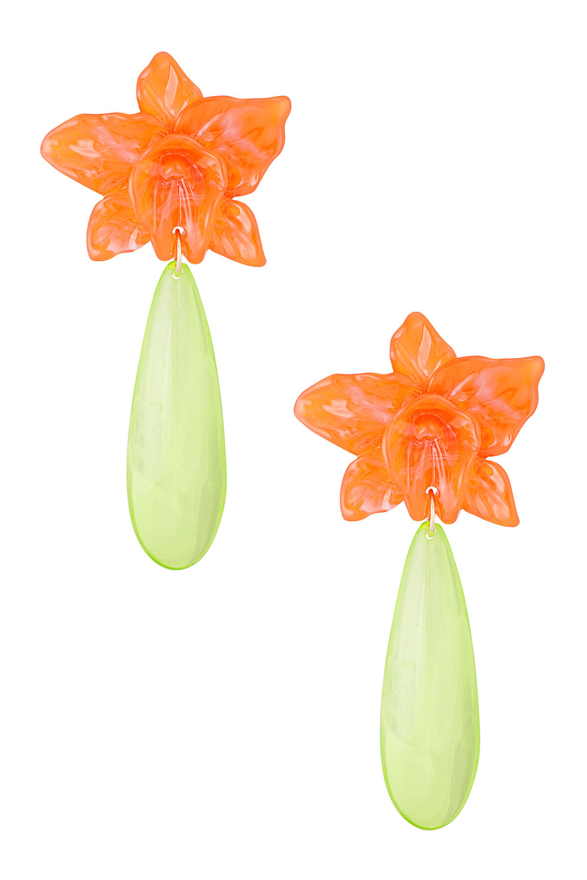 Boucle d'oreille Lily avec goutte verte 2